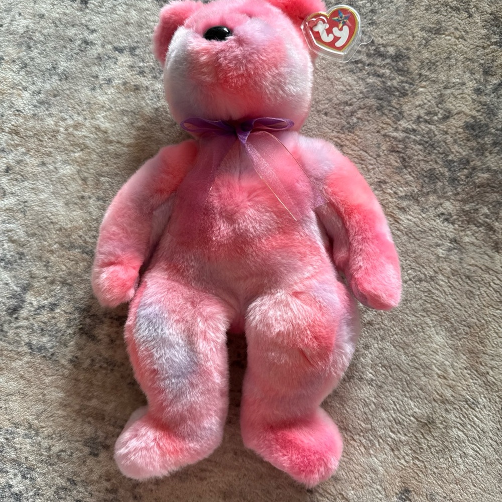 Ty Pink and Purple Plush Bear